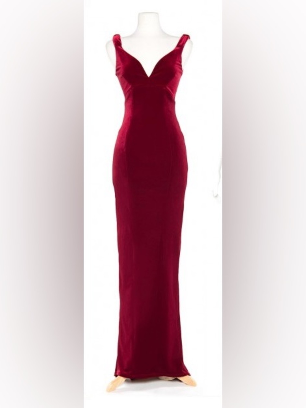 Laura Byrnes Gilda Full Length Gown in Red Stretch Velvet Size 2X